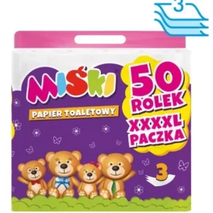Papier toaletowy Miśki biały celuloza 3w